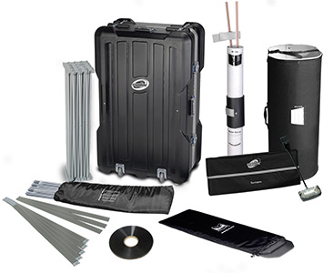 Hardware-Set der Messewand Expolinc Pop Up Magnetic in der Variante Case & Counter Package