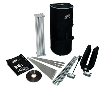 Hardware-Set der Messewand Expolinc Pop Up Magnetic in der Variante Travel Package