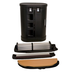 Komplettes Hardware-Set inklusive Transportkoffer des Budget Popups