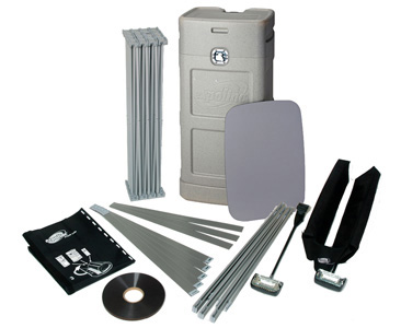 Hardware-Set der Messewand Expolinc Pop Up Magnetic in der Variante Standard Package