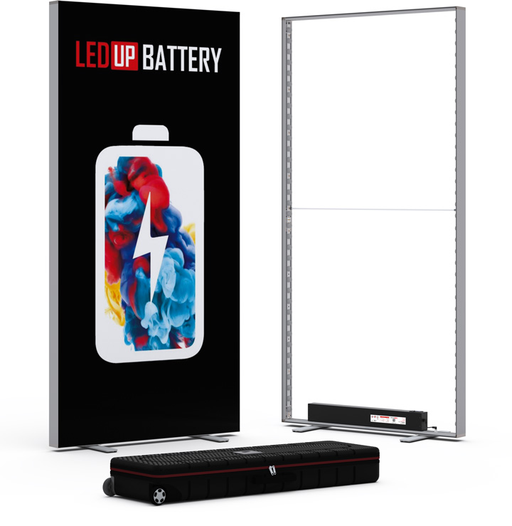 Leuchtrahmen,Ledup Battery,led leuchtrahmen akku,leuchtwand akku kabellos,mobile werbewand beleuchtet