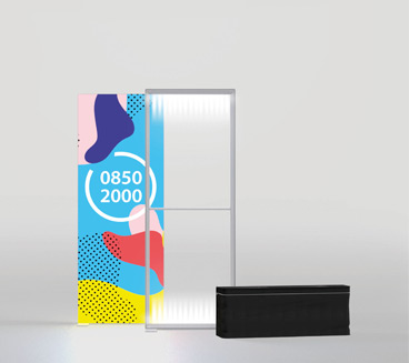 LED-Leuchtrahmen,Leuchtwand,Pixlip GO LED,pixlip go leuchtrahmen,pixlip go counter,mobiler leuchtrahmen,led messewand werkzeugloser aufbau,leicht Leuchtwand Messe