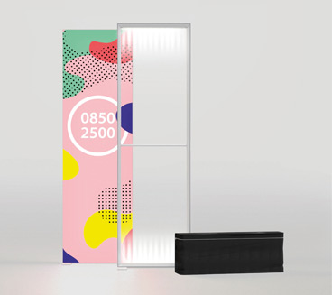 LED-Leuchtrahmen,Leuchtwand,Pixlip GO LED,pixlip go leuchtrahmen,pixlip go counter,mobiler leuchtrahmen,led messewand werkzeugloser aufbau,leicht Leuchtwand Messe