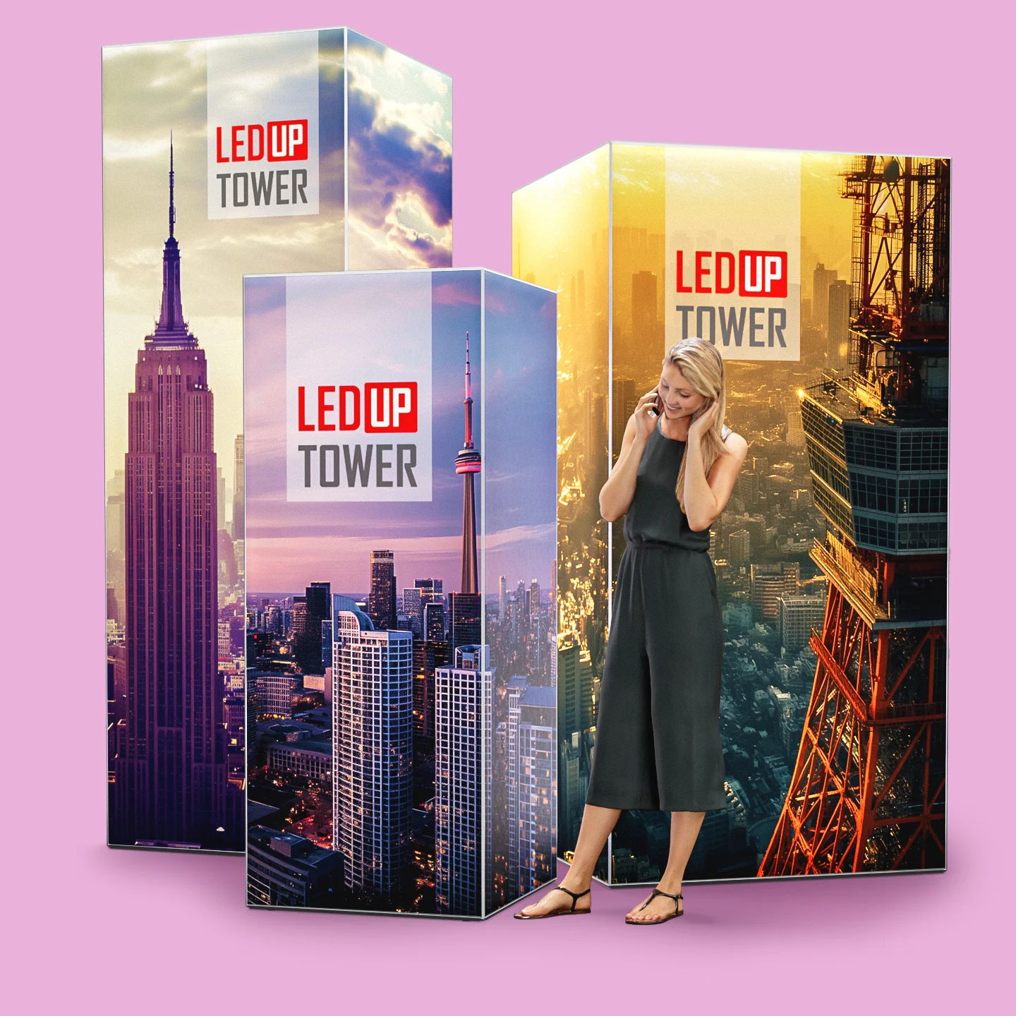 Leuchtrahmen-Display LEDUP Tower in 3 Varianten
