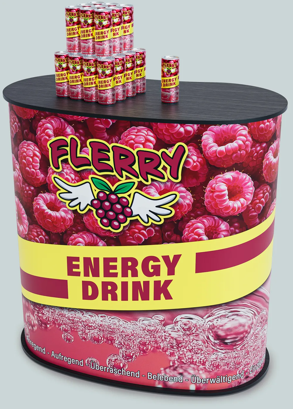 Graphic Counter mit Energy-Drink Flerry