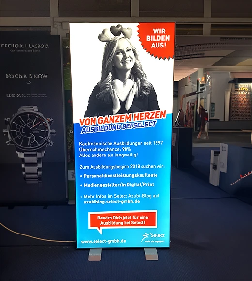 Plakat fĂ¼r Ausbildung bei Select Company