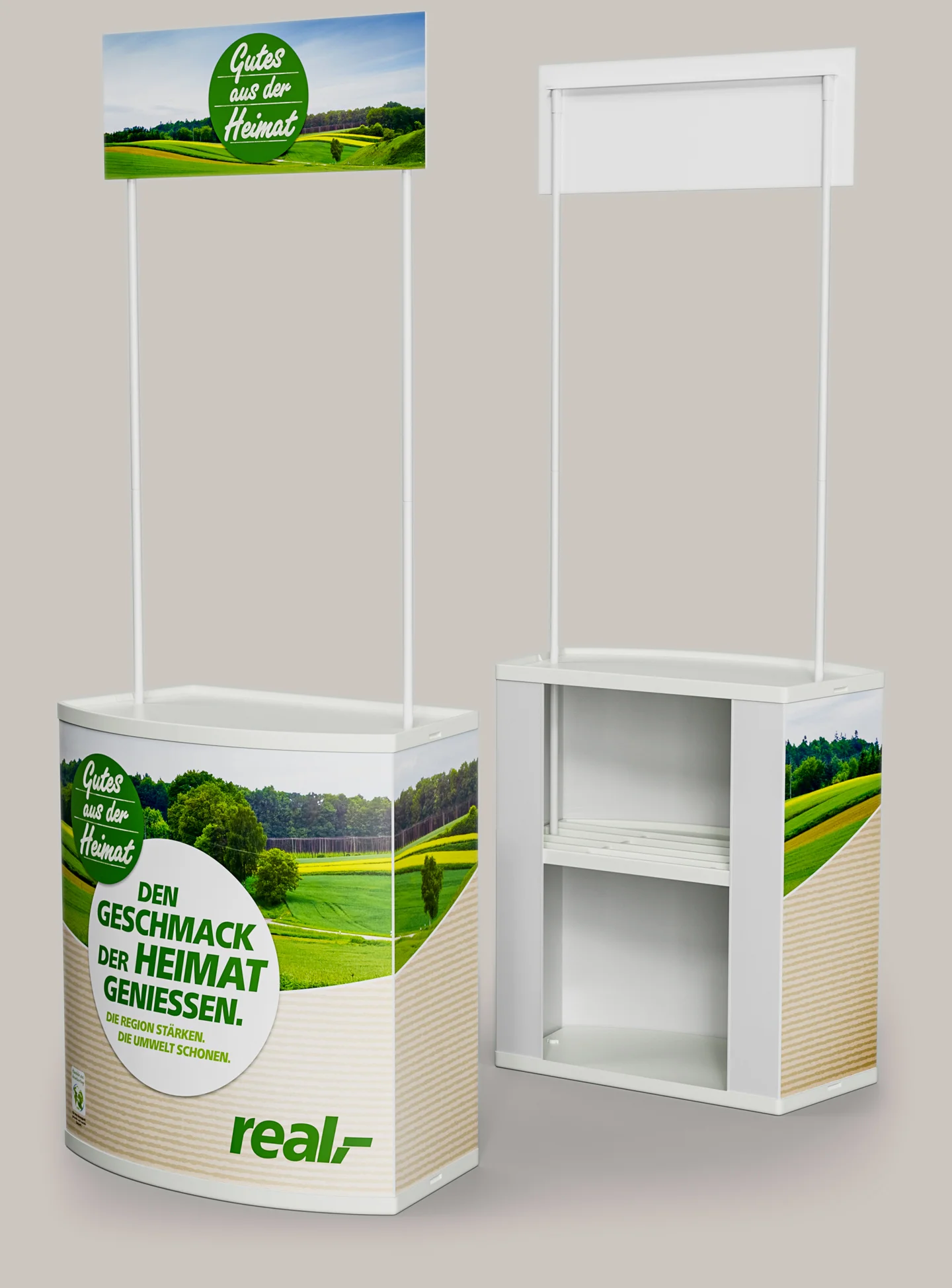Outdoor-tauglich Kunststofftheke mit Topschild - Promoter Top