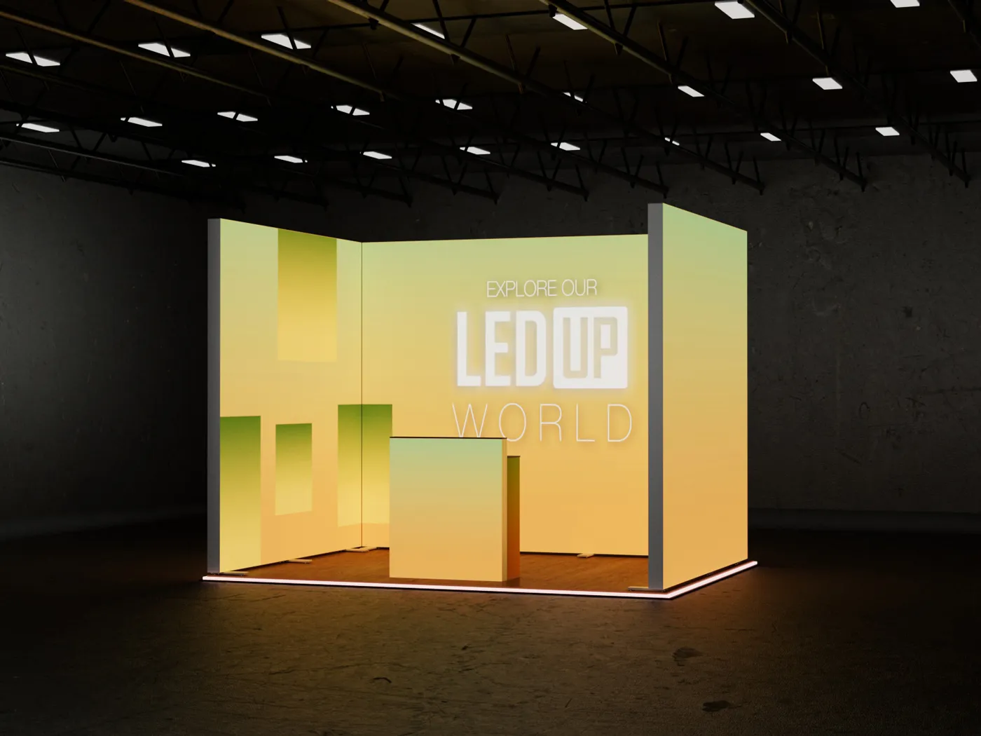 Big Ledup Messestand 4 x 3 m | Counter Max