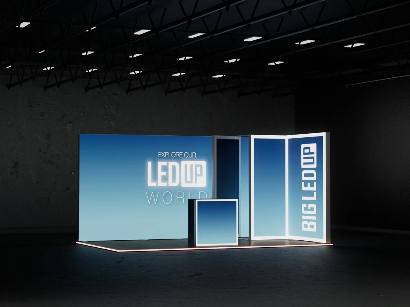 Big Ledup Messestand 5 x 3 m | Kabine | Counter One