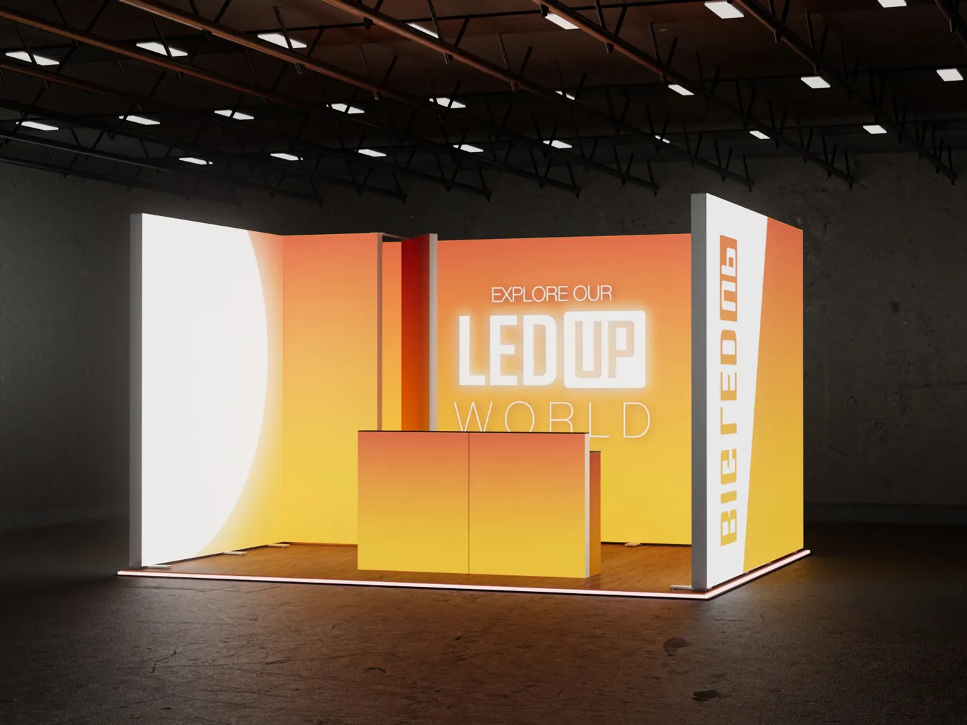 Big Ledup Messestand 5 x 4 m | Kabine | 2x Counter Max