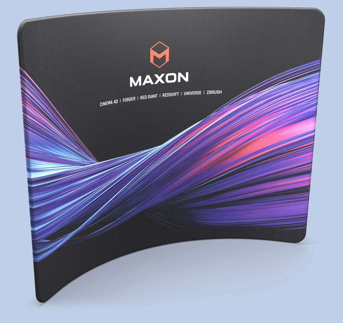 Textil-Spannrahmen Zipper Wall Curved mit Motiv der Firma Maxon