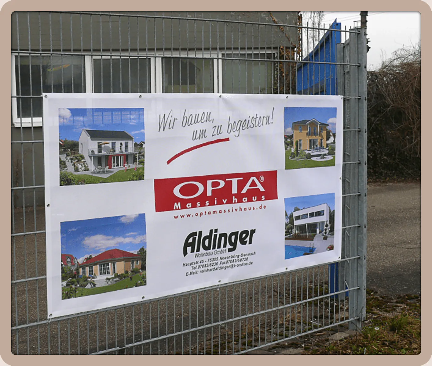 Werbebanner für OPTA Massivhaus