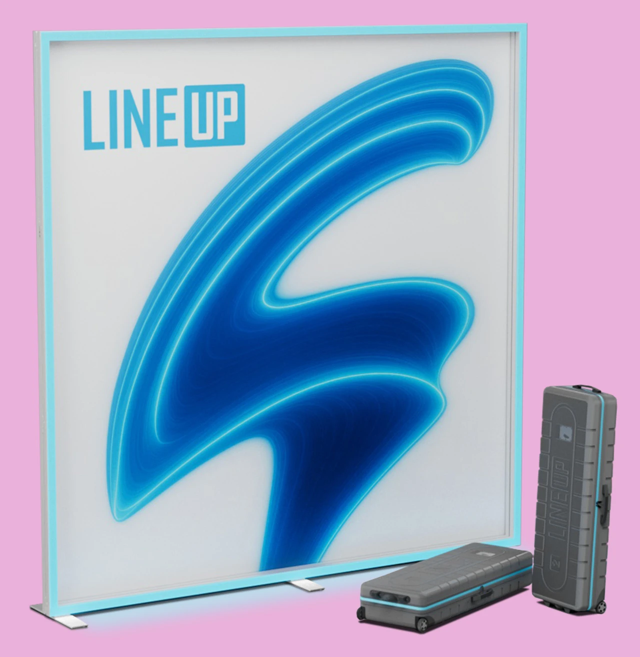 Lineup,RGB-Leuchtrahmen,RGB-LED-Rahmen,RGB-LED-Lichtleisten,LED Leuchtprofil,LED Stele beleuchtet,LED Tor Messe,mobiler Messestand beleuchtet