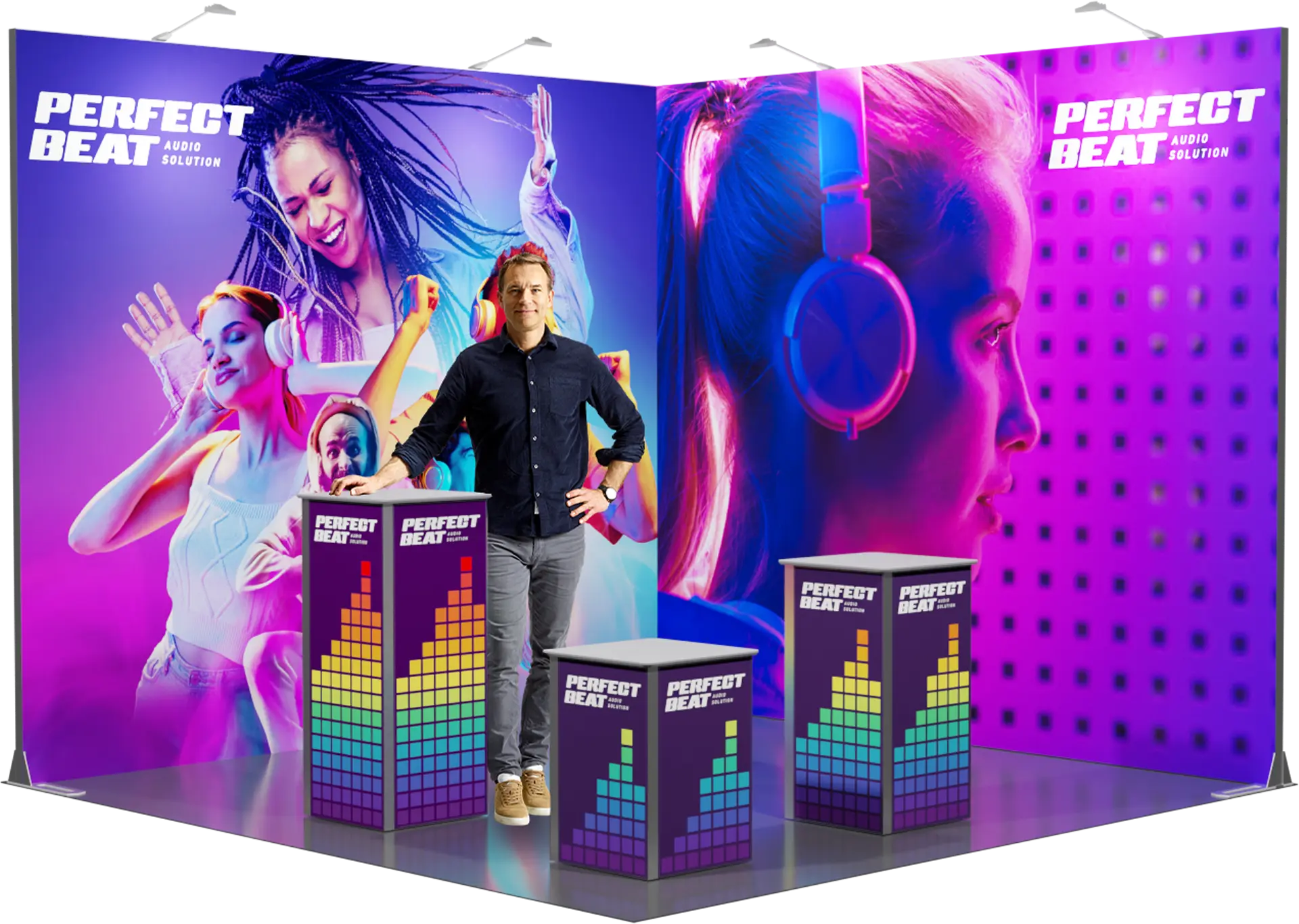 Expolinc Product Podium im Messestand
